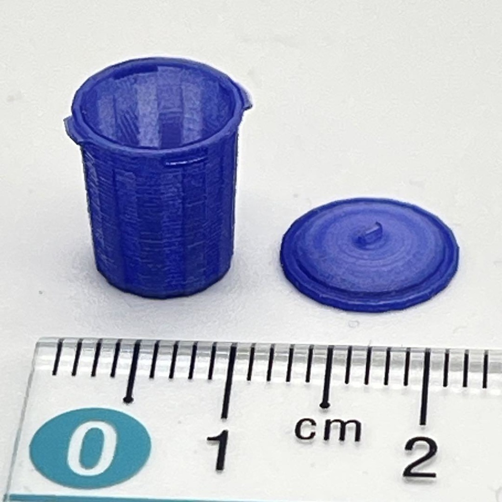 1/72 ポリバケツ ゴミ箱 ミニチュアイメージ ミニチュア ジオラマ レイアウト ミニカーに 3Dプリンター 3D