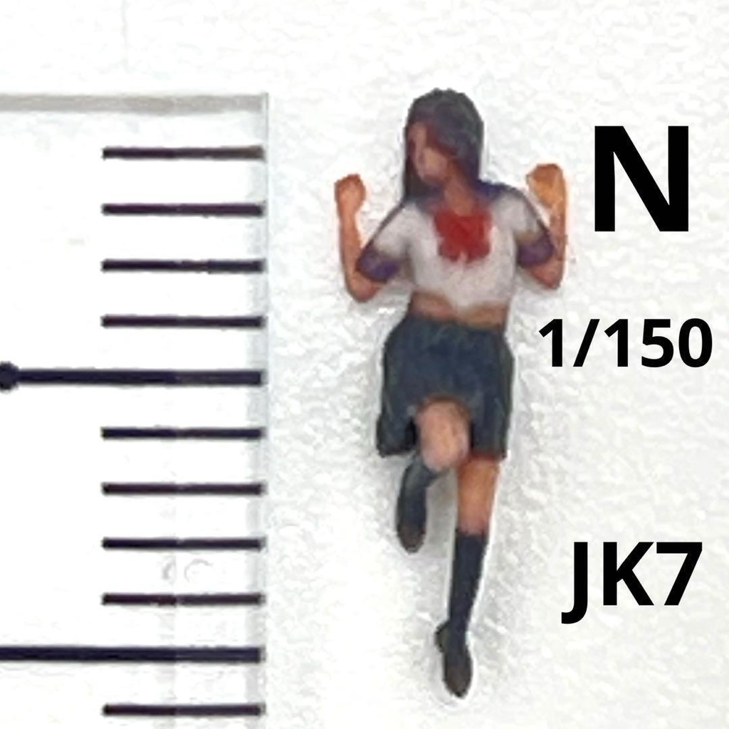Nゲージ 1/150 JK7 女子高生 フィギュア リアルフィギュア ミニチュア 鉄道模型 ジオラマ レイアウトに 完成品 3D