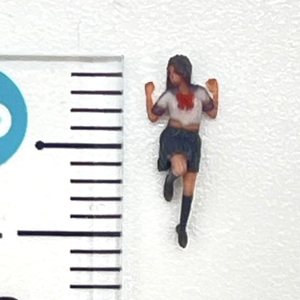 Nゲージ 1/150 JK7 女子高生 フィギュア リアルフィギュア ミニチュア 鉄道模型 ジオラマ レイアウトに 完成品 3D