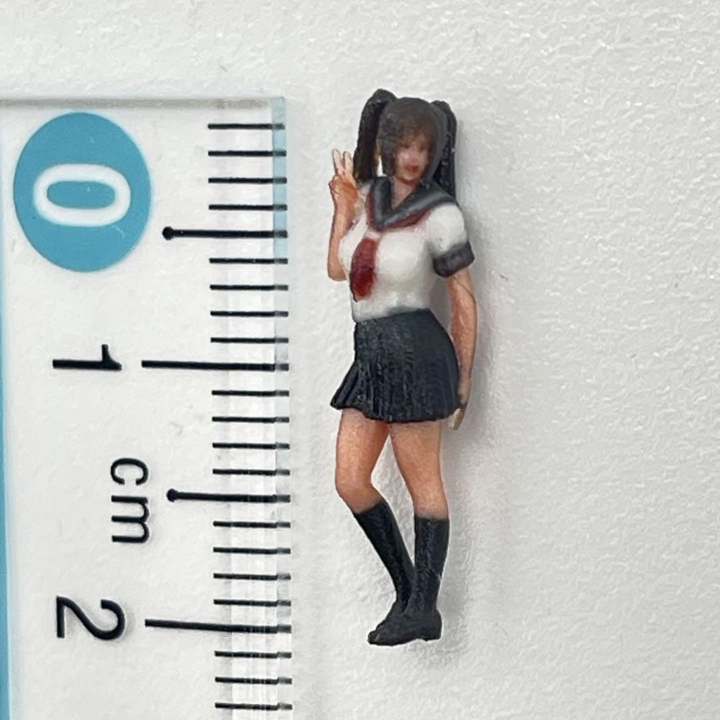 HOゲージ 1/80 完成品 JK17 ピース フィギュア リアルフィギュア 鉄道模型 ジオラマ レイアウト 3D人物 セーラー服 女子高生