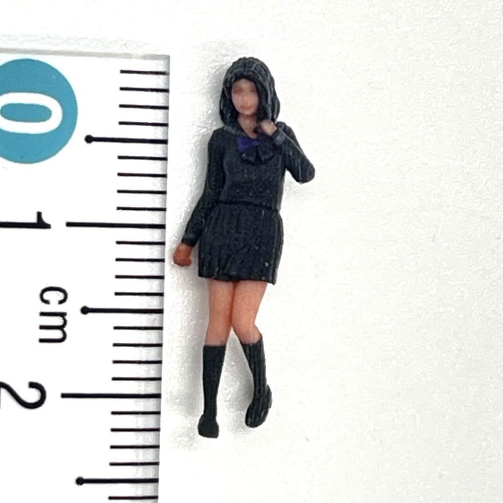1/72 JK1 フィギュア リアルフィギュア ミニチュアイメージ 女子高生 セーラー服 模型に ジオラマに 3D
