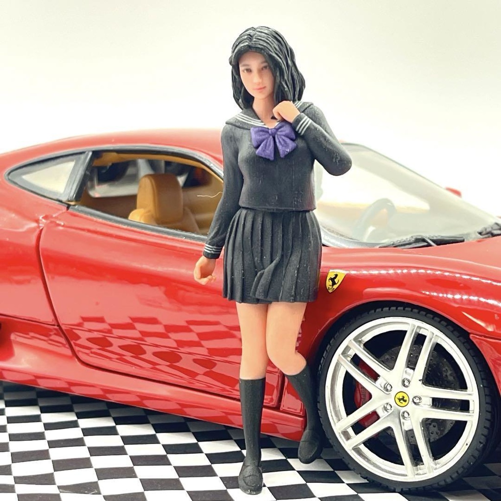 1/18 JK1 フィギュア リアルフィギュア ミニチュアイメージ 完成品 ミニカーに 女子高生 ドールハウスに 3Dフィギュア