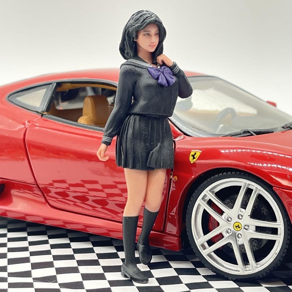 1/18 JK1 フィギュア リアルフィギュア ミニチュアイメージ 完成品 ミニカーに 女子高生 ドールハウスに 3Dフィギュア