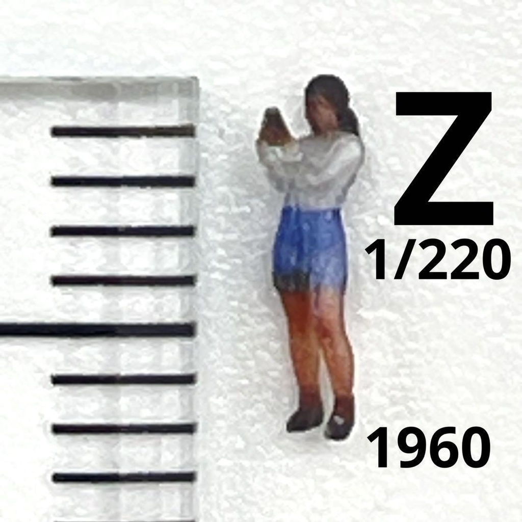 Zゲージ 1/220 1960 フィギュア リアルフィギュア 鉄道模型 ジオラマ レイアウトに ミニチュアイメージ 3D