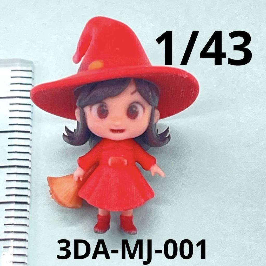 1/43 3DA-MJ-001 魔女　赤　美少女フィギュア　完成品　フィギュア　リアルフィギュア　ミニチュアイメージ　３Dフィギュア　ミニチュア　ミニカーに