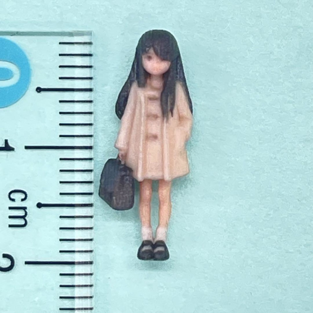 HOゲージ 1/80 3DA-JK-003-80 フィギュア リアルフィギュア 完成品 ミニチュアイメージ ジオラマ レイアウト 鉄道模型 女子高生 3D人物