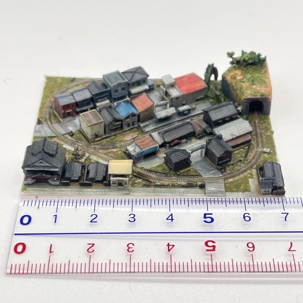 ミニチュア 横幅7cm ミニジオラマ ジオラマ レイアウト 鉄道模型 3D ドールハウスに 食玩フィギュアに ミニチュアイメージ 昭和レトロ