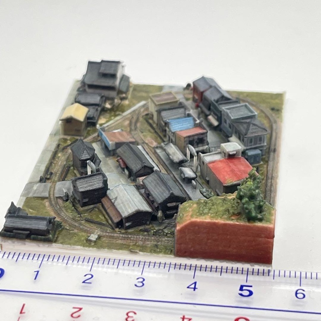 ミニチュア 横幅7cm ミニジオラマ ジオラマ レイアウト 鉄道模型 3D ドールハウスに 食玩フィギュアに ミニチュアイメージ 昭和レトロ
