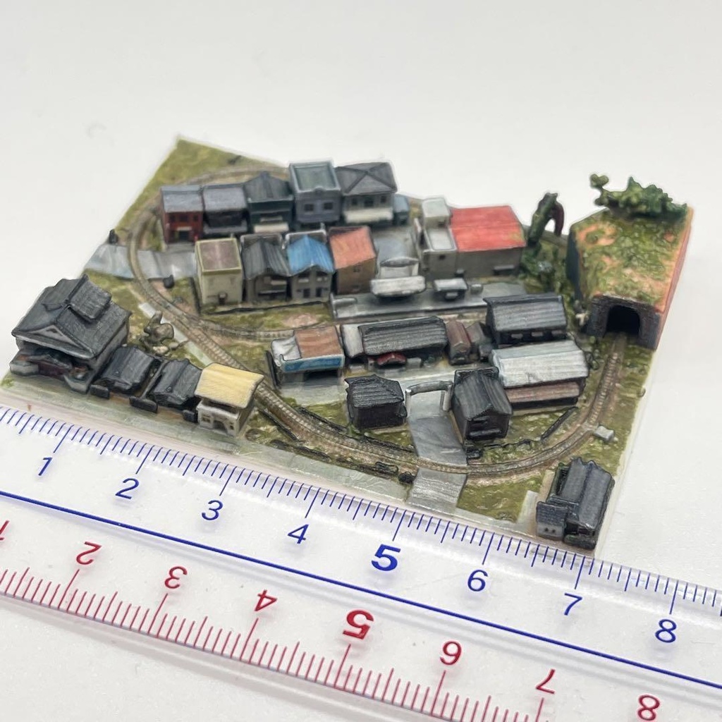 ミニチュア 横幅7cm ミニジオラマ ジオラマ レイアウト 鉄道模型 3D ドールハウスに 食玩フィギュアに ミニチュアイメージ 昭和レトロ