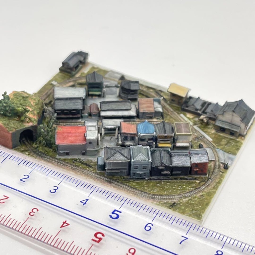 ミニチュア 横幅7cm ミニジオラマ ジオラマ レイアウト 鉄道模型 3D ドールハウスに 食玩フィギュアに ミニチュアイメージ 昭和レトロ