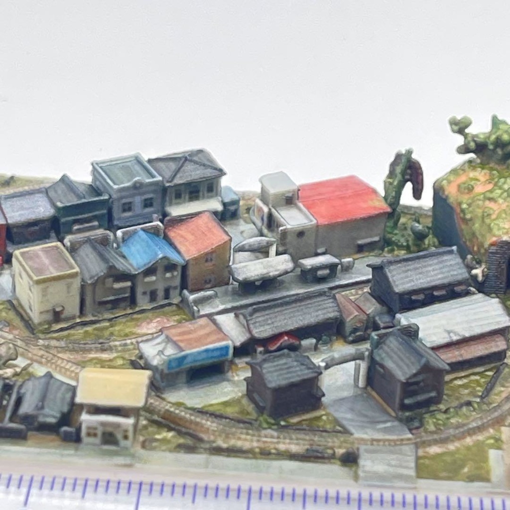 ミニチュア 横幅7cm ミニジオラマ ジオラマ レイアウト 鉄道模型 3D ドールハウスに 食玩フィギュアに ミニチュアイメージ 昭和レトロ