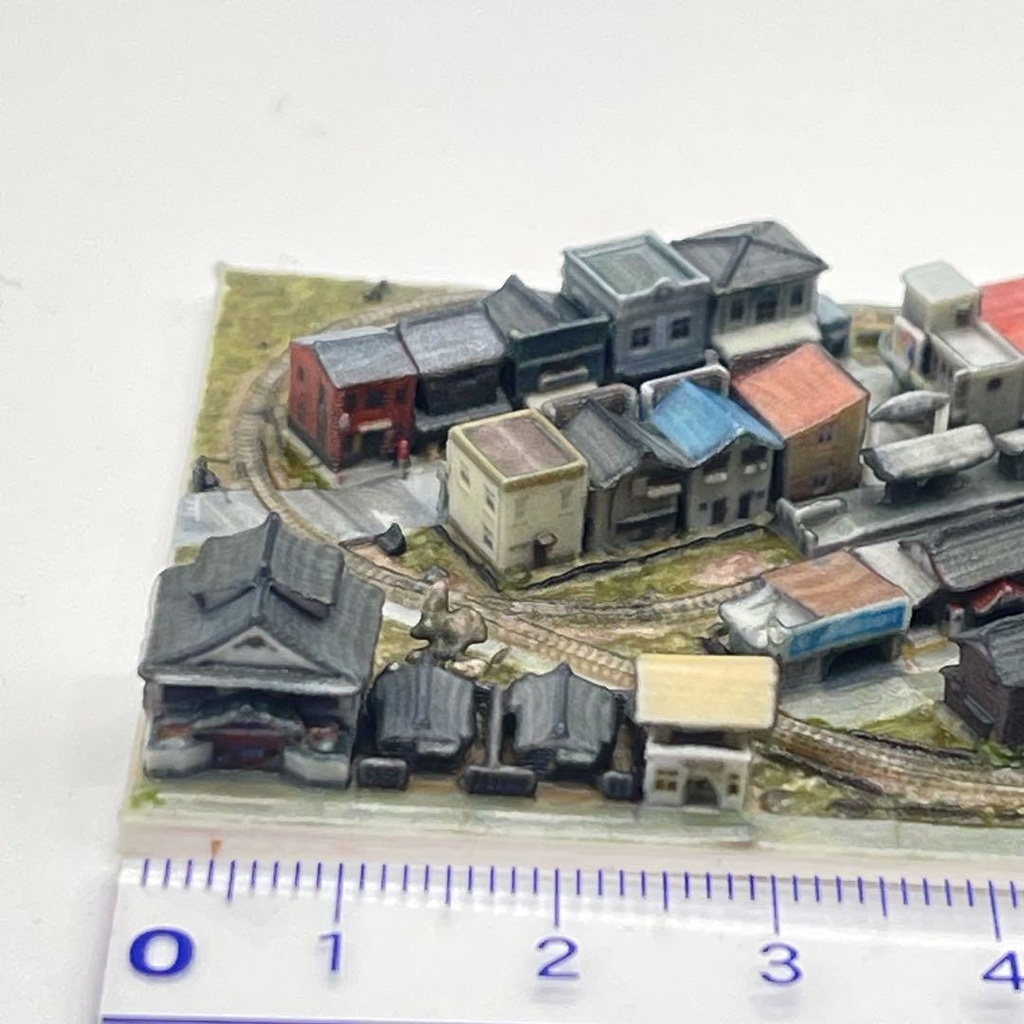 ミニチュア 横幅7cm ミニジオラマ ジオラマ レイアウト 鉄道模型 3D ドールハウスに 食玩フィギュアに ミニチュアイメージ 昭和レトロ