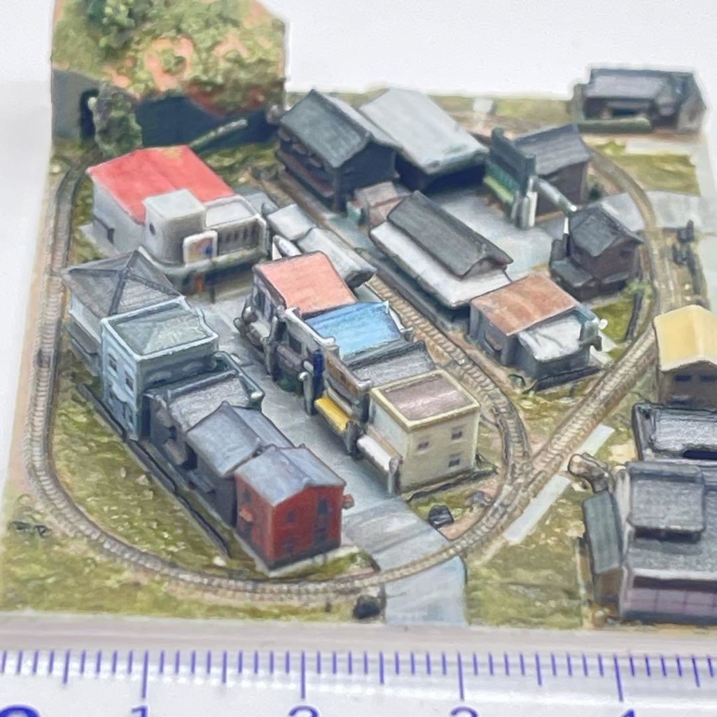 ミニチュア 横幅7cm ミニジオラマ ジオラマ レイアウト 鉄道模型 3D ドールハウスに 食玩フィギュアに ミニチュアイメージ 昭和レトロ