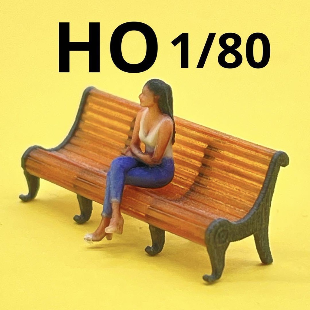 HOゲージ　1/80　ベンチ　ミニチュア　フィギュアに　鉄道模型　ジオラマ　レイアウトに　ミニチュアイメージ　３Ｄ