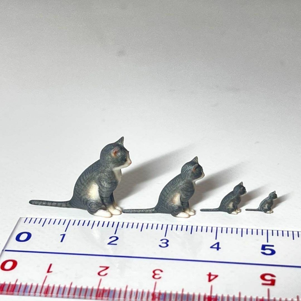 1/18 1/24 1/43 164 ミニチュア ネコ 猫 フィギュア ねこ ジオラマに ミニカーに ドールハウスに 3D ミニチュアイメージ