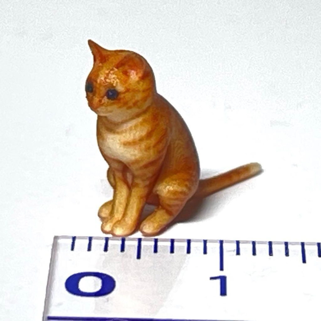 1/24 茶トラ ネコ 猫 ミニチュア フィギュア リアルフィギュア 完成品 3D ジオラマに ミニチュアイメージ