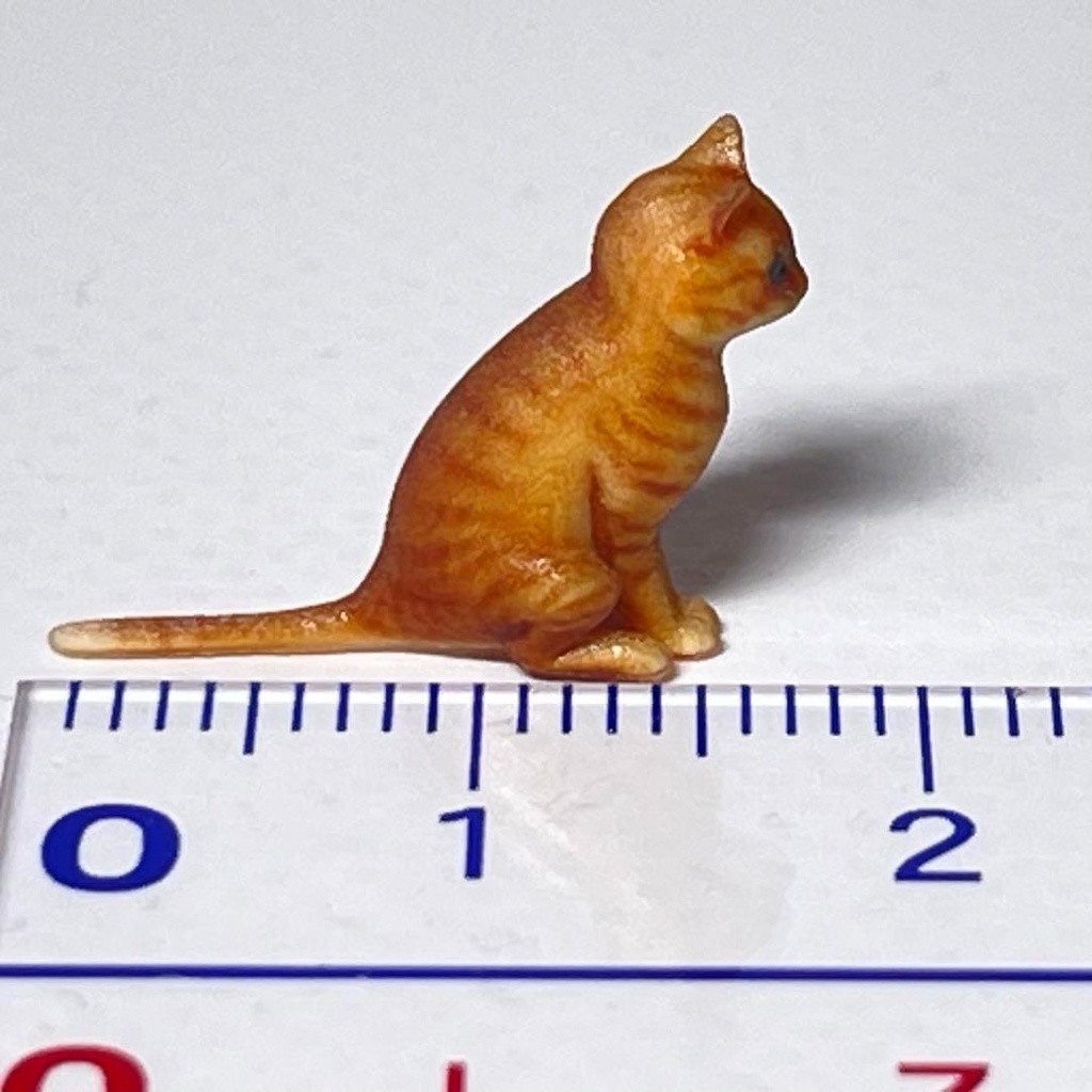 1/24 茶トラ ネコ 猫 ミニチュア フィギュア リアルフィギュア 完成品 3D ジオラマに ミニチュアイメージ