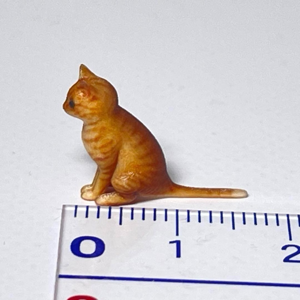 1/24 茶トラ ネコ 猫 ミニチュア フィギュア リアルフィギュア 完成品 3D ジオラマに ミニチュアイメージ