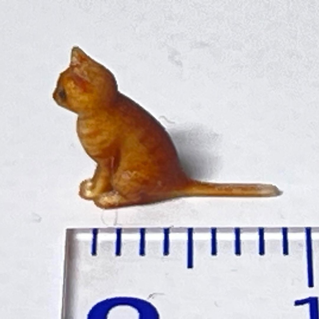 1/43 茶トラ 猫 ネコ フィギュア リアルフィギュア 完成品 3D ジオラマに ミニカーに