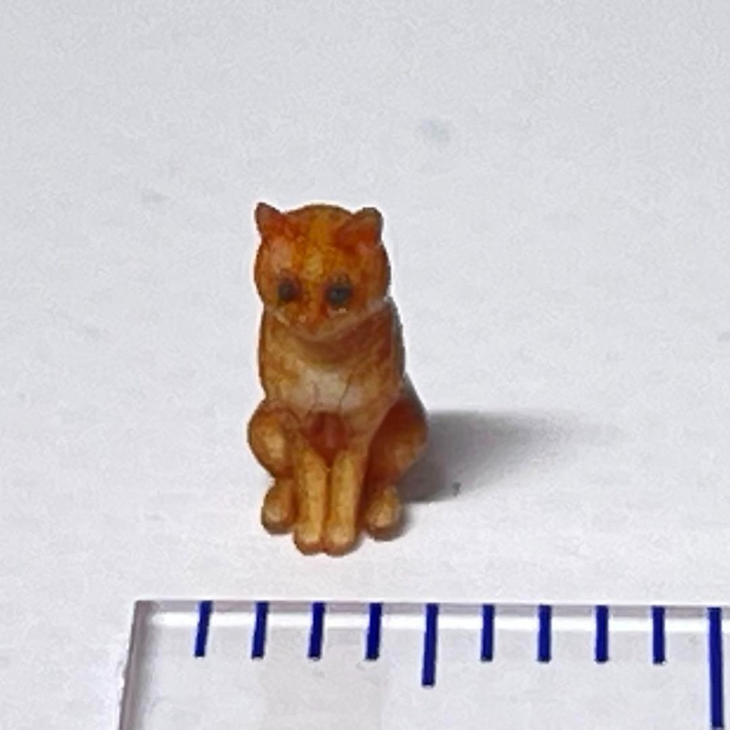 1/43 茶トラ 猫 ネコ フィギュア リアルフィギュア 完成品 3D ジオラマに ミニカーに
