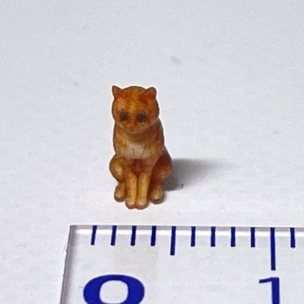 1/43 茶トラ 猫 ネコ フィギュア リアルフィギュア 完成品 3D ジオラマに ミニカーに