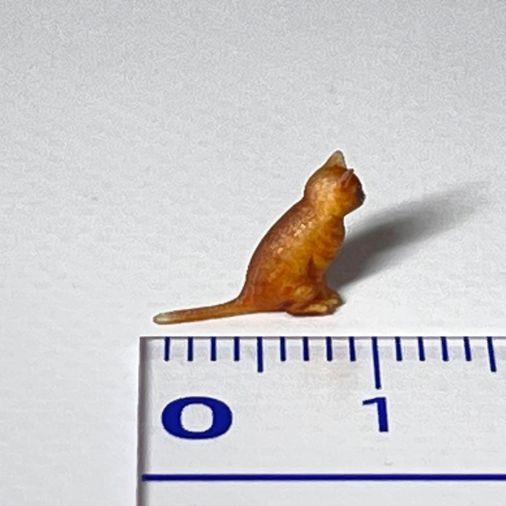 1/43 茶トラ 猫 ネコ フィギュア リアルフィギュア 完成品 3D ジオラマに ミニカーに