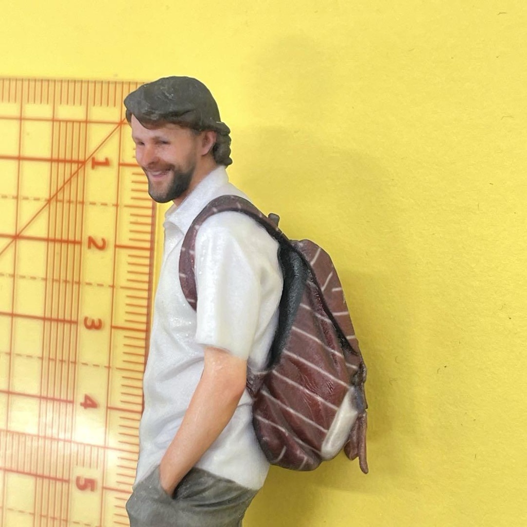 1/20 NU-1745 ヌミック フィギュア 男性 リュック 3D 完成品 リアルフィギュア ミニチュアイメージ ミニカーに ジオラマに