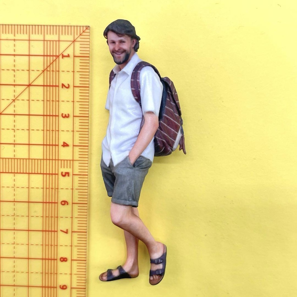 1/20 NU-1745 ヌミック フィギュア 男性 リュック 3D 完成品 リアルフィギュア ミニチュアイメージ ミニカーに ジオラマに