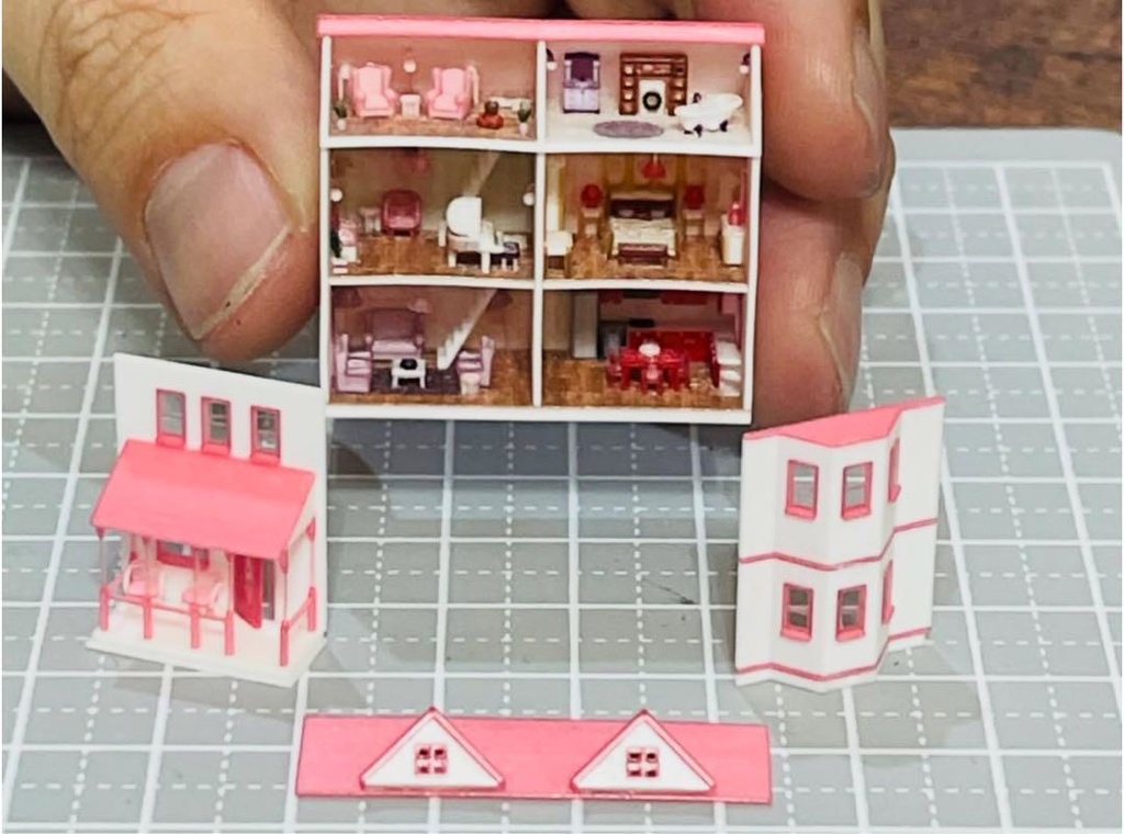 ミニチュア ドールハウス ミニミニドールハウス 完成品 ミニチュアイメージ 3D ジオラマ 住宅模型 建築模型 リカちゃんに ブライスに シルバニアに