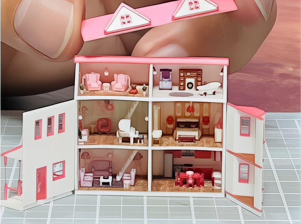 ミニチュア　ドールハウス　ミニミニドールハウス　完成品　ミニチュアイメージ　３D　ジオラマ　住宅模型　建築模型　リカちゃんに　ブライスに　シルバニアに