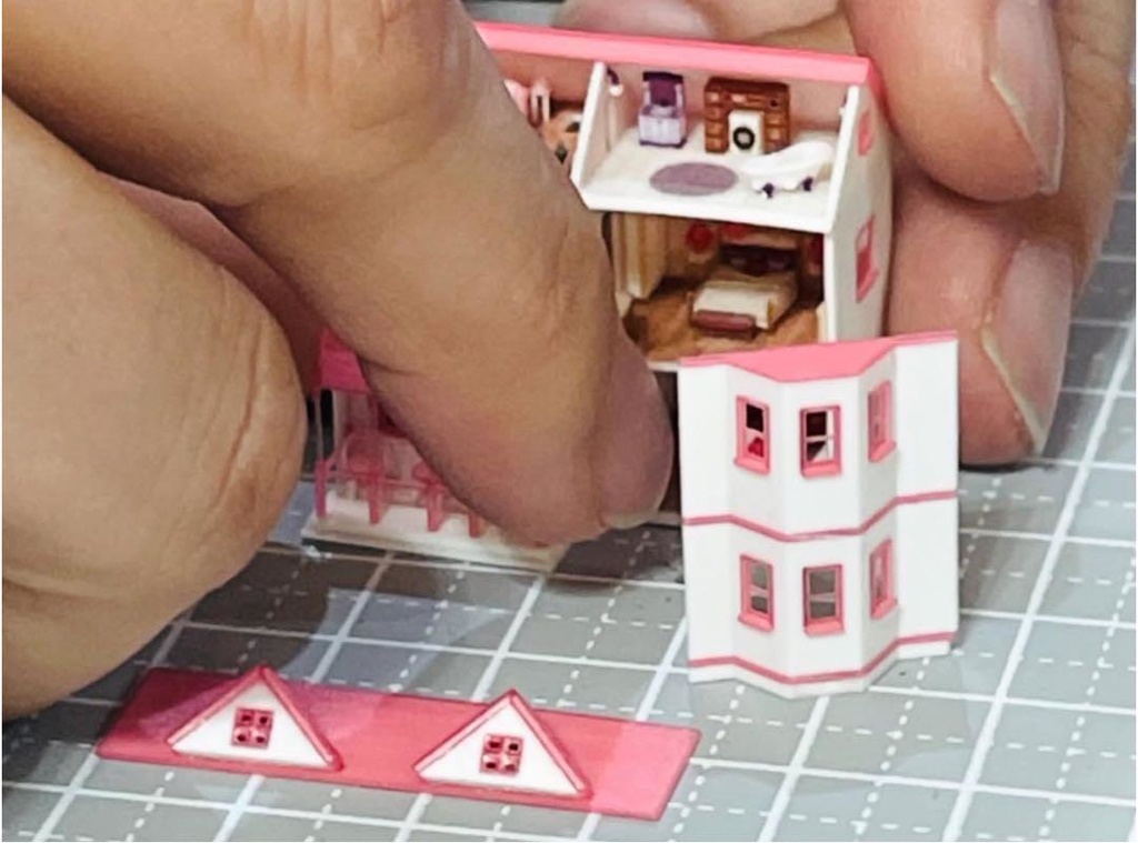 ミニチュア ドールハウス ミニミニドールハウス 完成品 ミニチュアイメージ 3D ジオラマ 住宅模型 建築模型 リカちゃんに ブライスに シルバニアに
