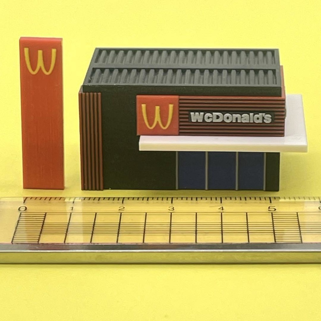 Zゲージ 1/220 ミニチュア ハンバーガーショップ 建物 住宅模型 3D 完成品 鉄道模型 ミニチュアイメージ ジオラマ レイアウト