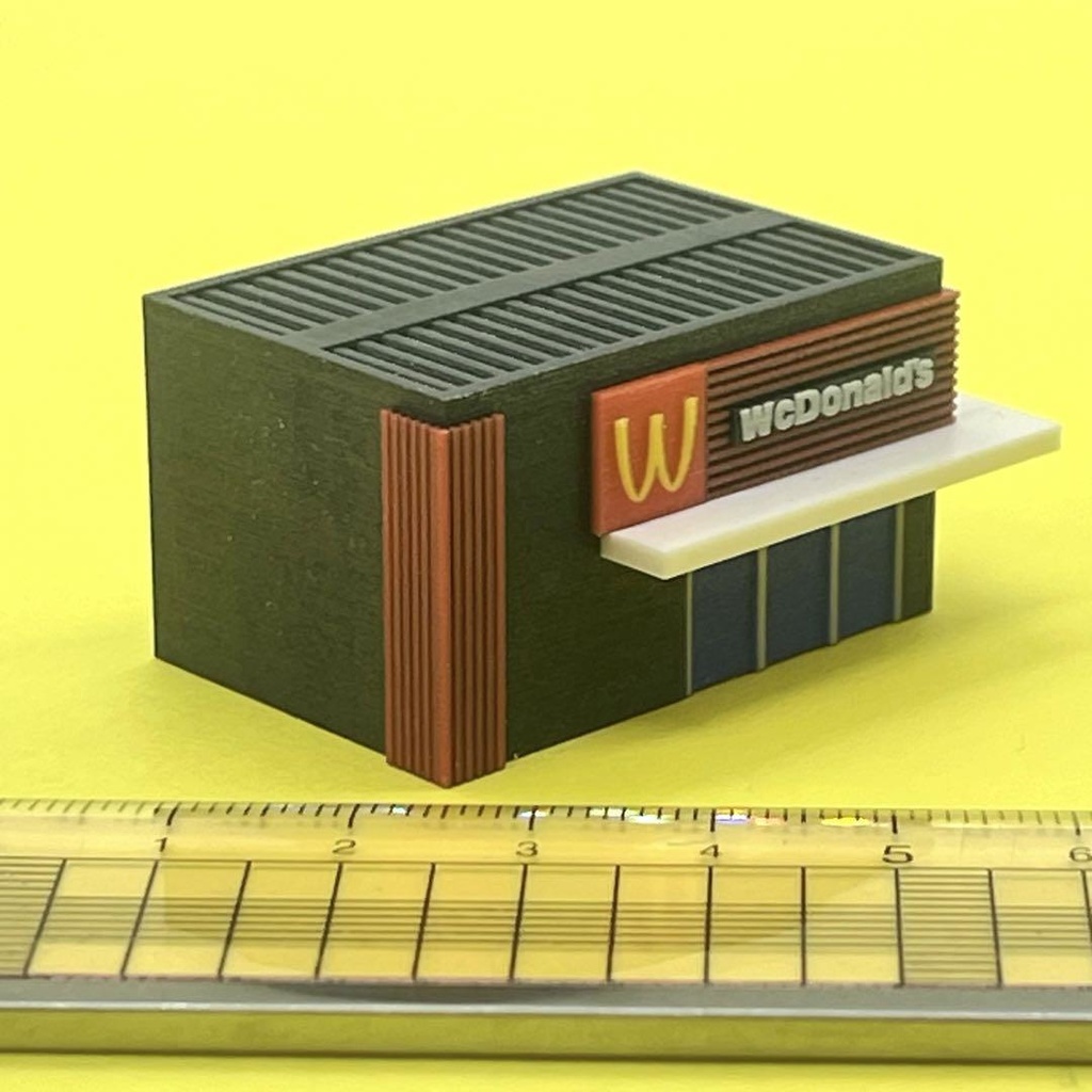 Zゲージ 1/220 ミニチュア ハンバーガーショップ 建物 住宅模型 3D 完成品 鉄道模型 ミニチュアイメージ ジオラマ レイアウト