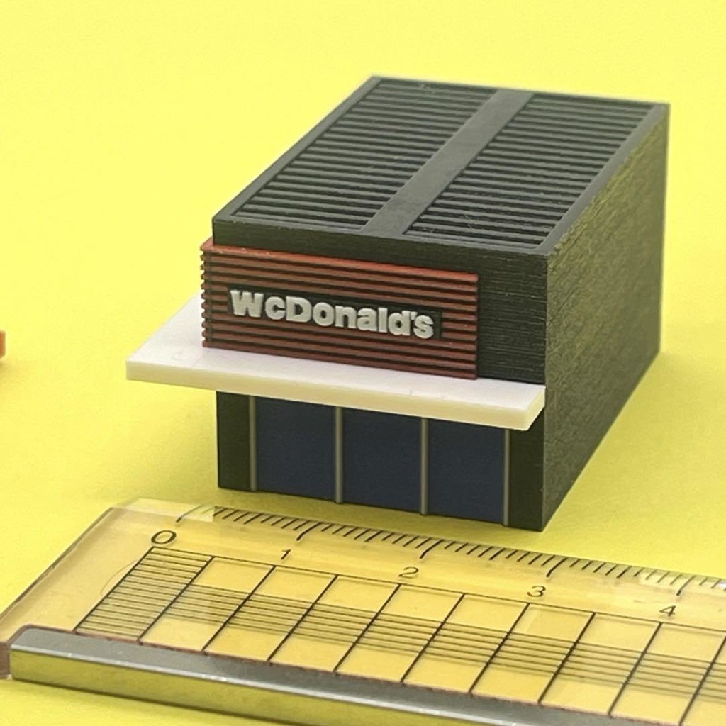 Zゲージ 1/220 ミニチュア ハンバーガーショップ 建物 住宅模型 3D 完成品 鉄道模型 ミニチュアイメージ ジオラマ レイアウト