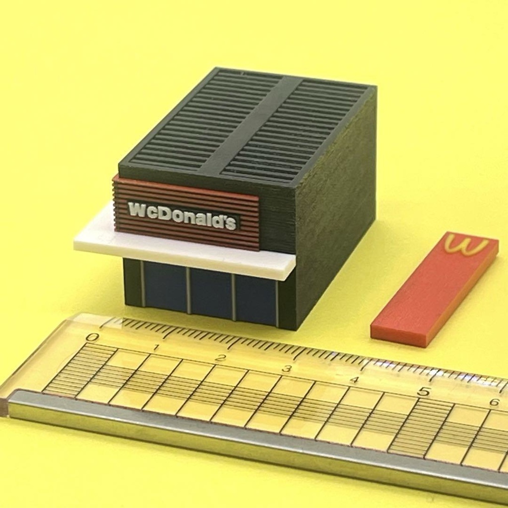Zゲージ 1/220 ミニチュア ハンバーガーショップ 建物 住宅模型 3D 完成品 鉄道模型 ミニチュアイメージ ジオラマ レイアウト