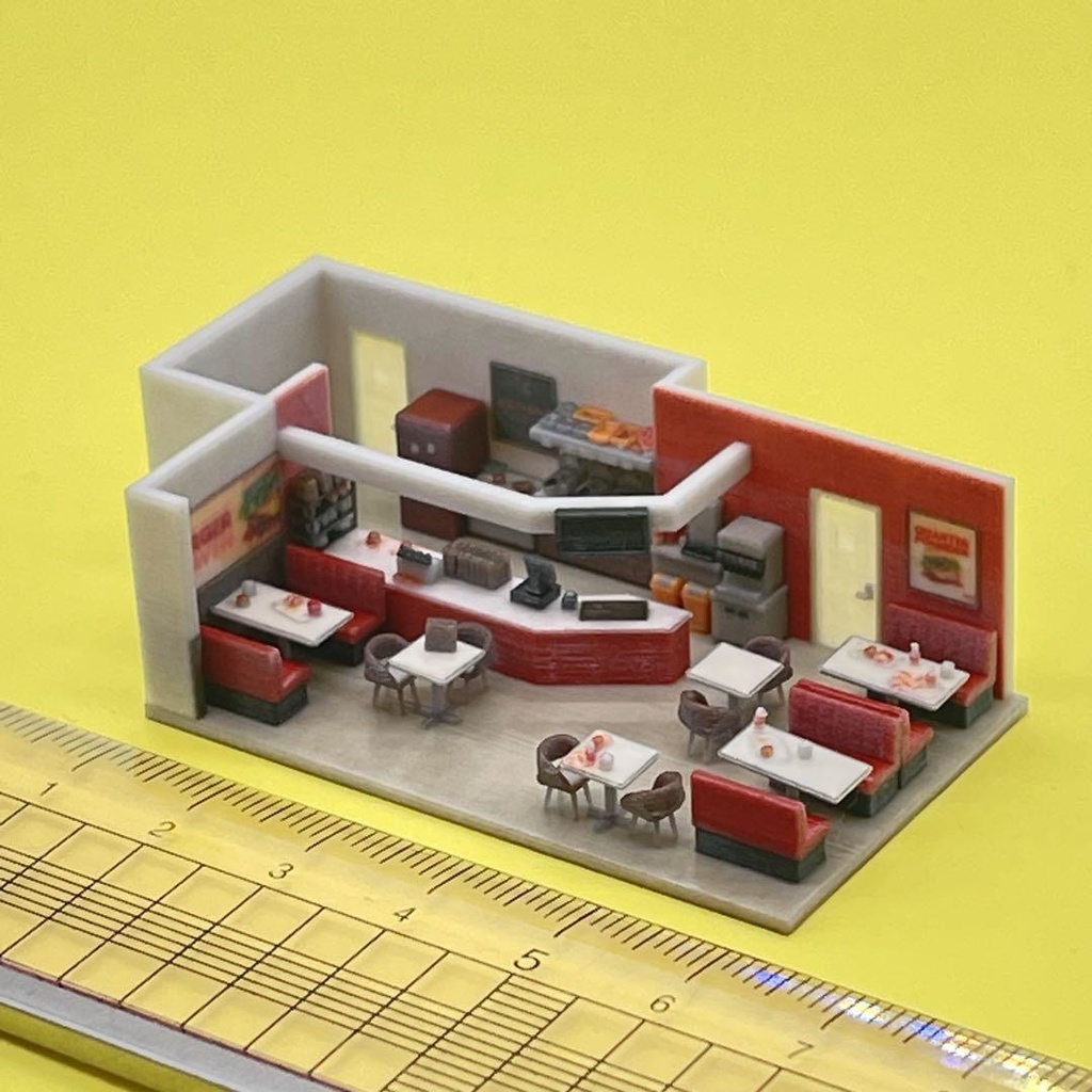 Nゲージ ダイナー ジオラマ 住宅模型 鉄道模型 ミニチュアイメージ ドールハウス 建築模型 ジオラマ レイアウト