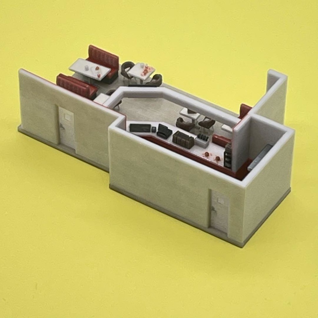 Nゲージ ダイナー ジオラマ 住宅模型 鉄道模型 ミニチュアイメージ ドールハウス 建築模型 ジオラマ レイアウト