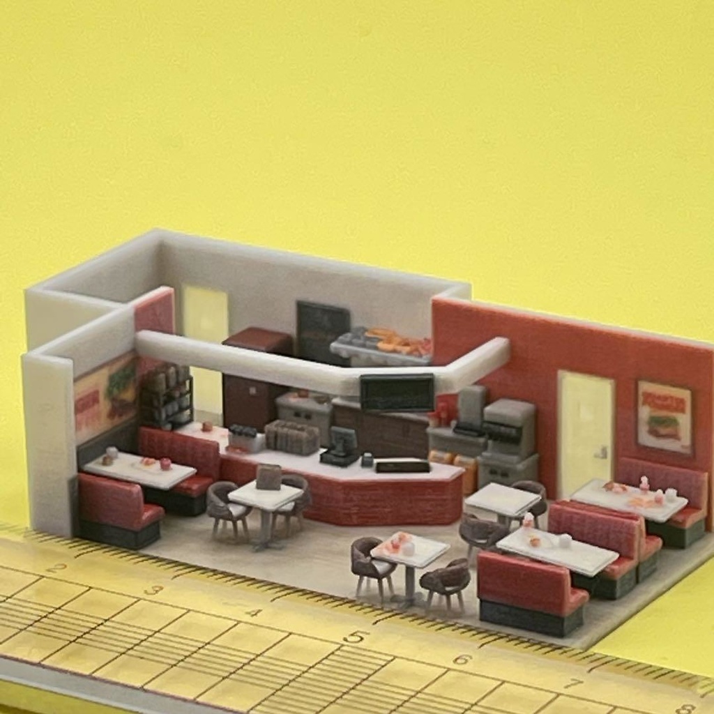 Nゲージ ダイナー ジオラマ 住宅模型 鉄道模型 ミニチュアイメージ ドールハウス 建築模型 ジオラマ レイアウト