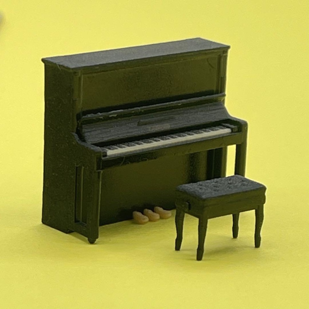 1/64 ピアノ 椅子付き ミニチュア フィギュアに アップライト ジオラマ 住宅模型 完成品 ドールハウスに ミニチュアイメージ