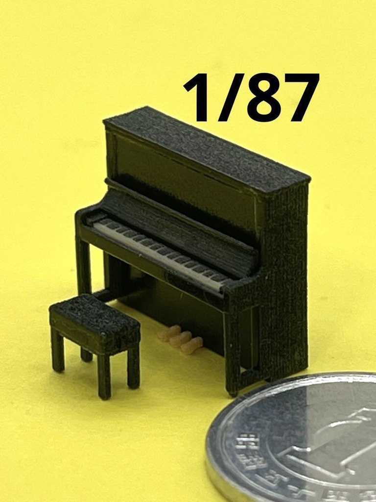 1/87 ピアノ 椅子付き 完成品 住宅模型 ジオラマ フィギュアに 建築模型 3Dプリンター ミニチュアイメージ ドールハウス アップライト