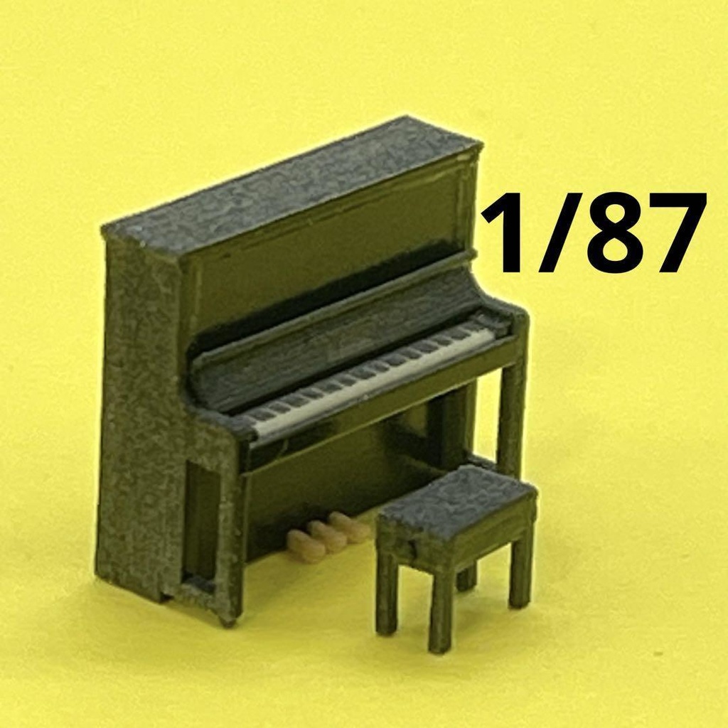 1/87 ピアノ 椅子付き 完成品 住宅模型 ジオラマ フィギュアに 建築模型 3Dプリンター ミニチュアイメージ ドールハウス アップライト