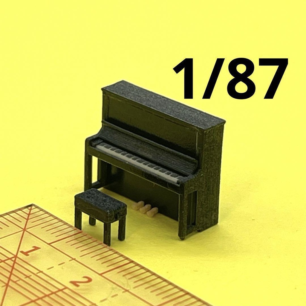 1/87 ピアノ 椅子付き 完成品 住宅模型 ジオラマ フィギュアに 建築模型 3Dプリンター ミニチュアイメージ ドールハウス アップライト
