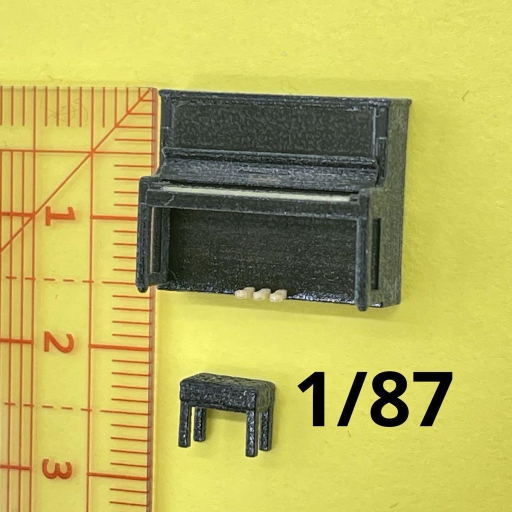 1/87 ピアノ 椅子付き 完成品 住宅模型 ジオラマ フィギュアに 建築模型 3Dプリンター ミニチュアイメージ ドールハウス アップライト