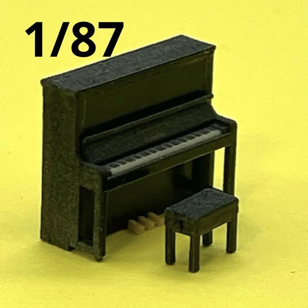 1/87 ピアノ 椅子付き 完成品 住宅模型 ジオラマ フィギュアに 建築模型 3Dプリンター ミニチュアイメージ ドールハウス アップライト