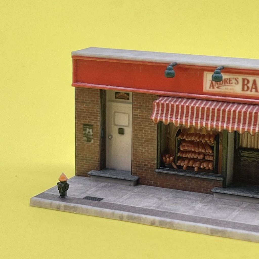 Nゲージ 1/150 パン屋 ミニチュア ジオラマ フィギュアに 建物 住宅模型 レイアウトに ミニチュアイメージ 3D