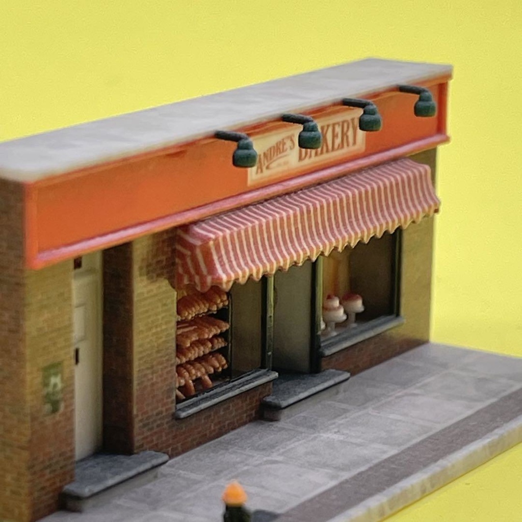 Nゲージ 1/150 パン屋 ミニチュア ジオラマ フィギュアに 建物 住宅模型 レイアウトに ミニチュアイメージ 3D