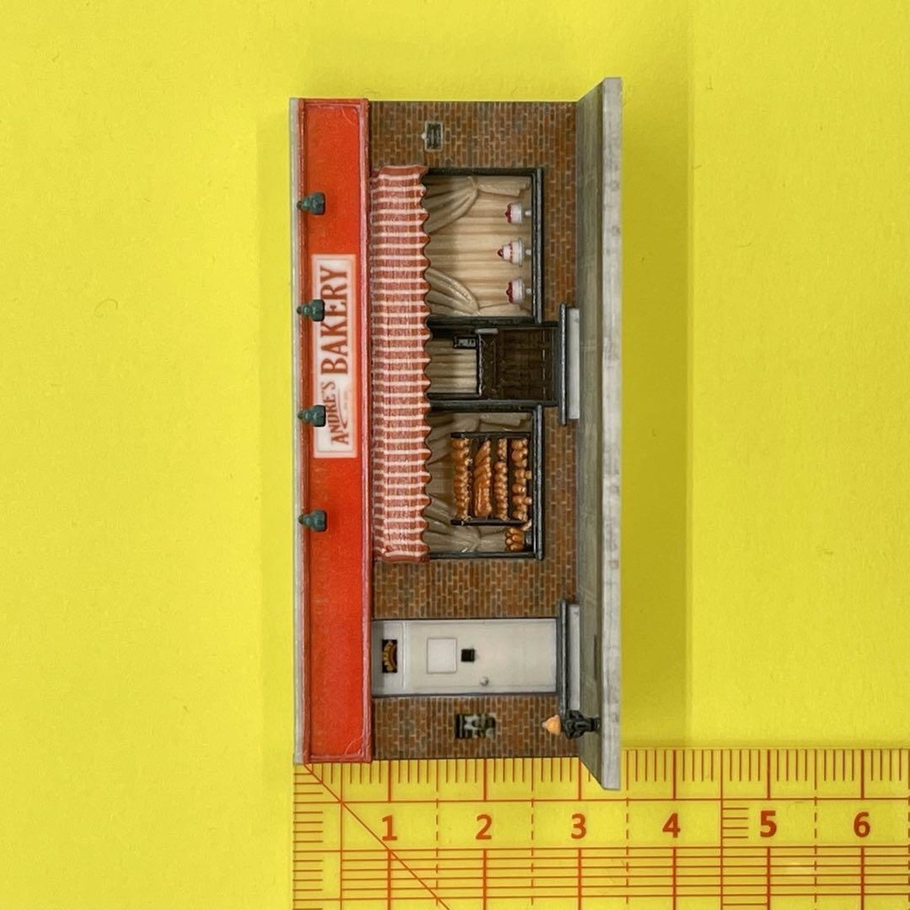 Nゲージ 1/150 パン屋 ミニチュア ジオラマ フィギュアに 建物 住宅模型 レイアウトに ミニチュアイメージ 3D