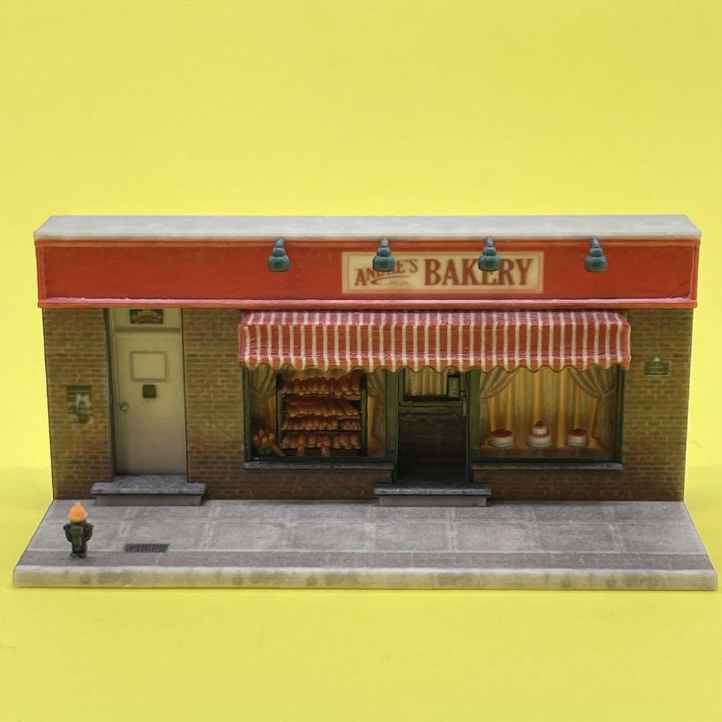 Nゲージ 1/150 パン屋 ミニチュア ジオラマ フィギュアに 建物 住宅模型 レイアウトに ミニチュアイメージ 3D