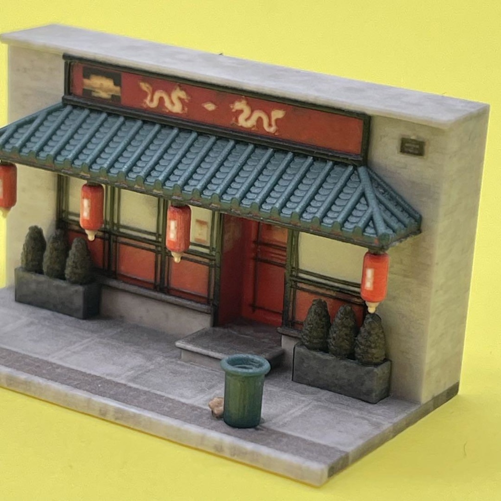 Nゲージ 1/150 中華料理店 ジオラマ レイアウト 住宅模型 ミニチュアイメージ 3D