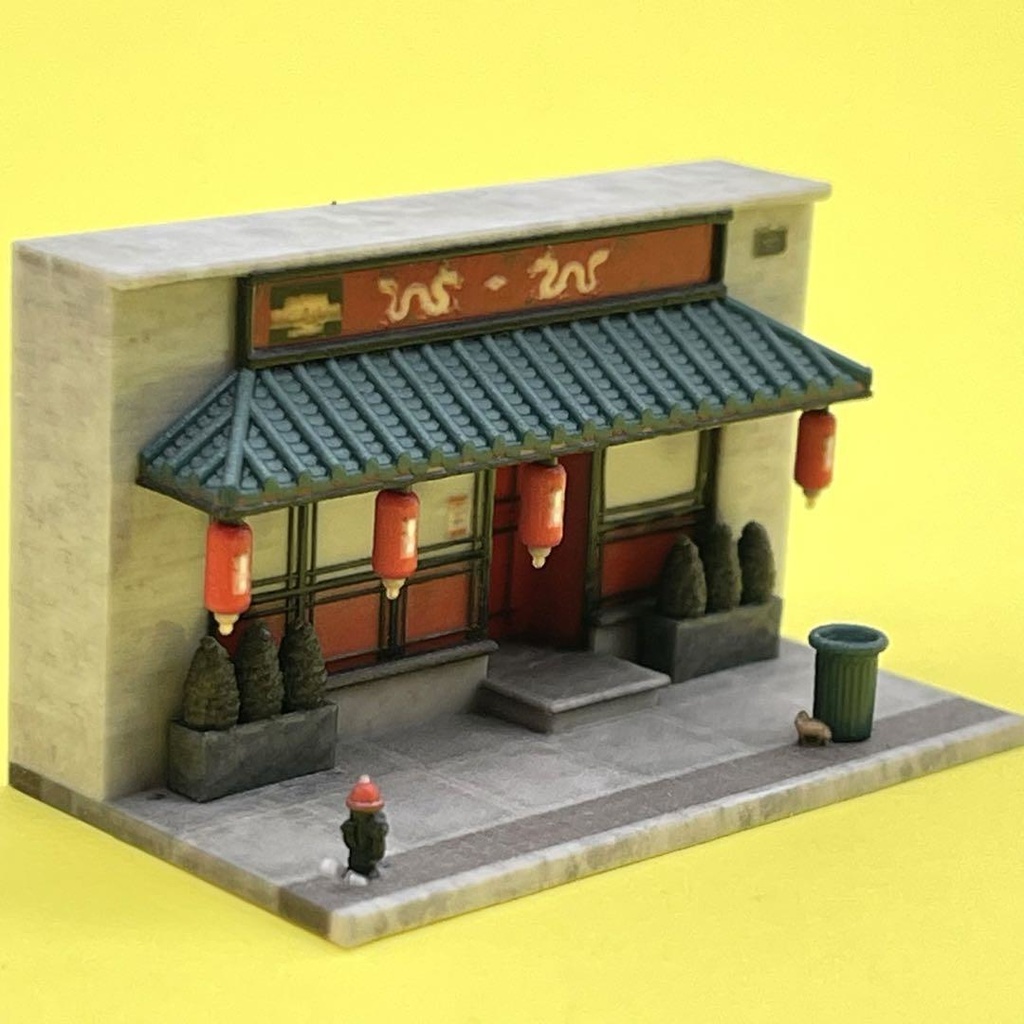 Nゲージ 1/150 中華料理店 ジオラマ レイアウト 住宅模型 ミニチュアイメージ 3D